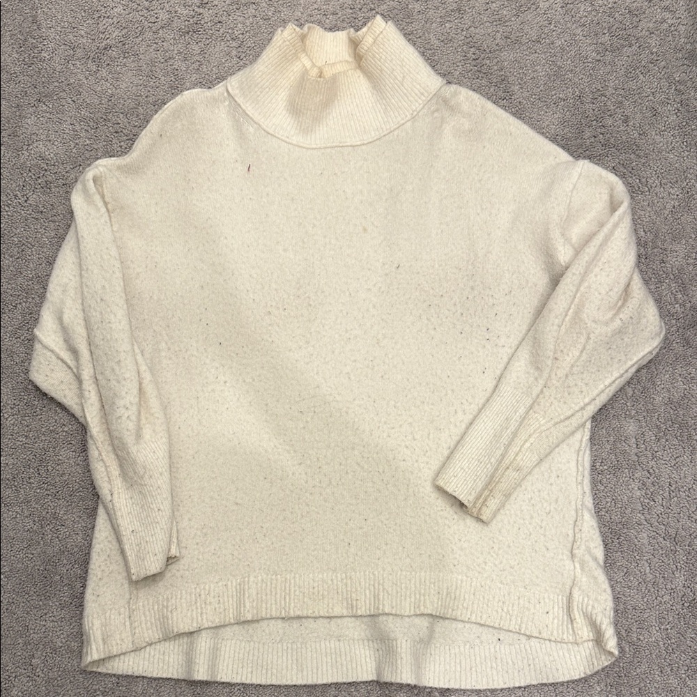 Free People Cream Turtleneck Sweater